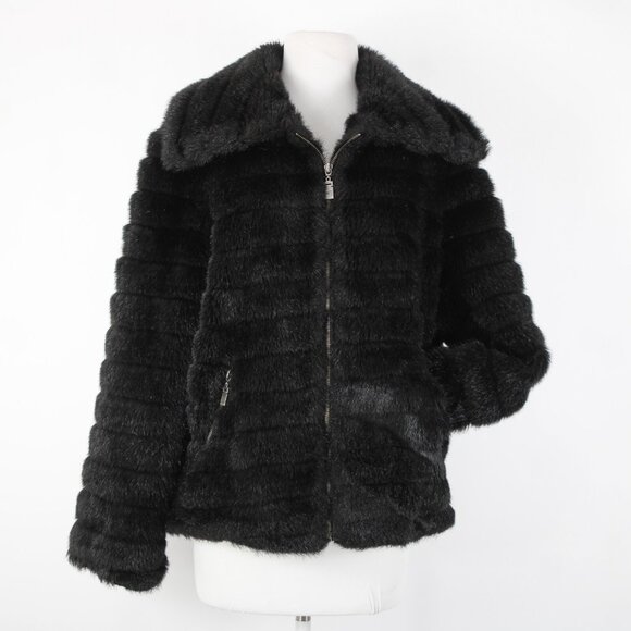 Alpine Studio Sz L Collared Pockets Faux Fur Lined Modarylic Polyester Jacket - Picture 4 of 16